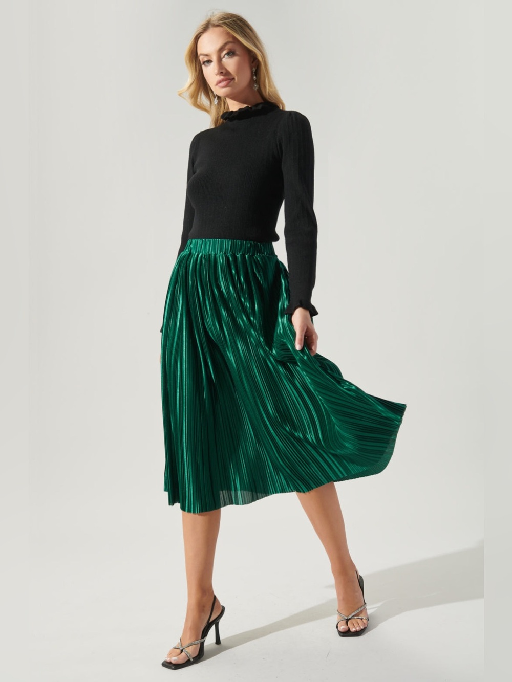 Sugarlips All That Glimmers Pleated Midi
Skirt